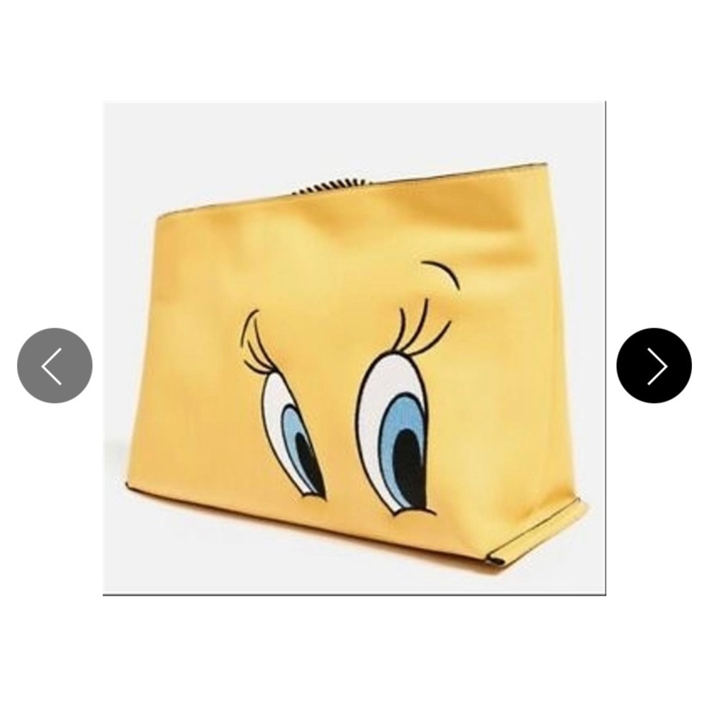 Zara Yellow Tweedy bird clutch bag